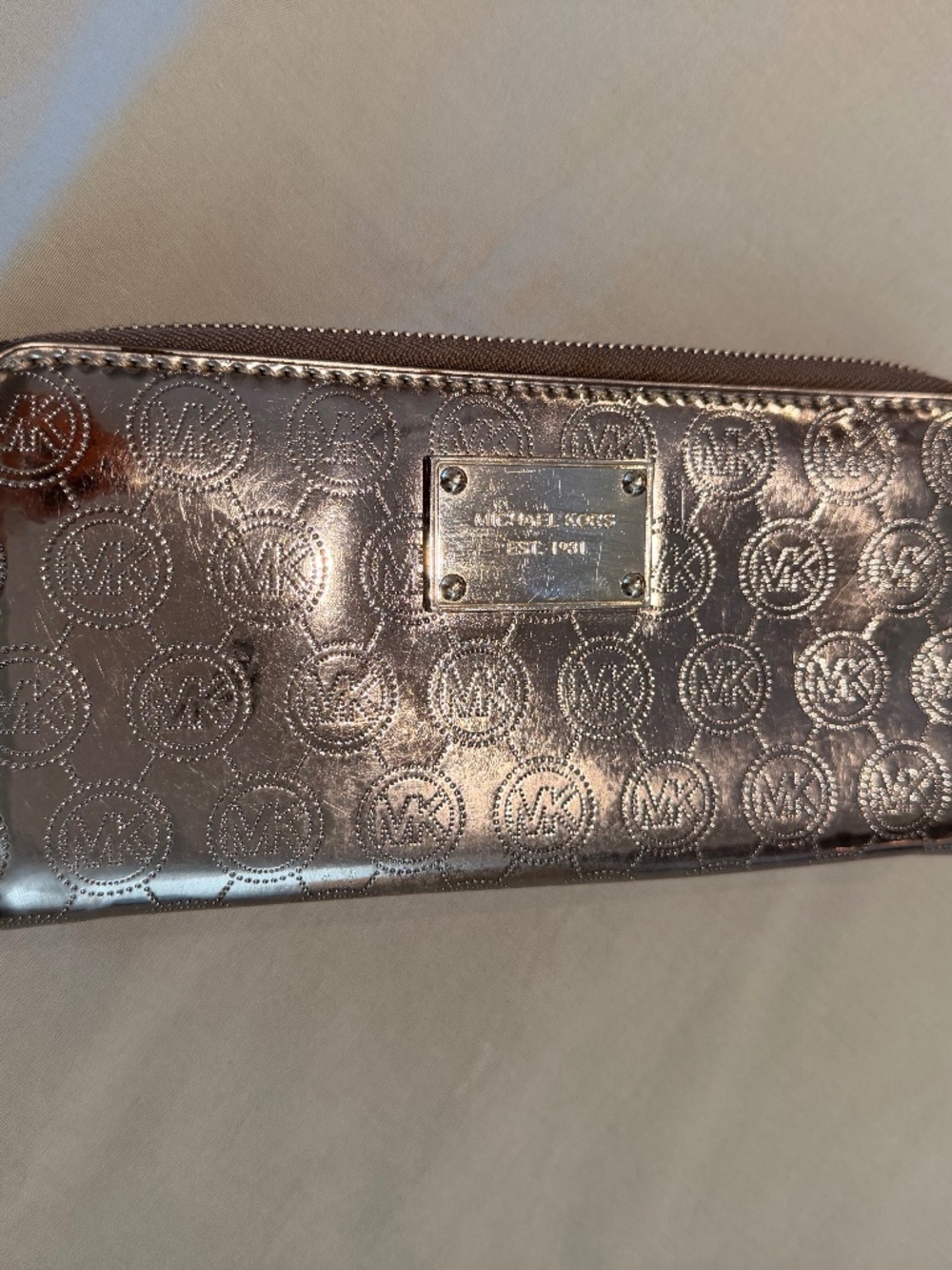 Michael Coors clutch metallic wallet
